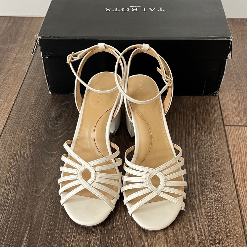 Talbots Women's White Strappy Heels
